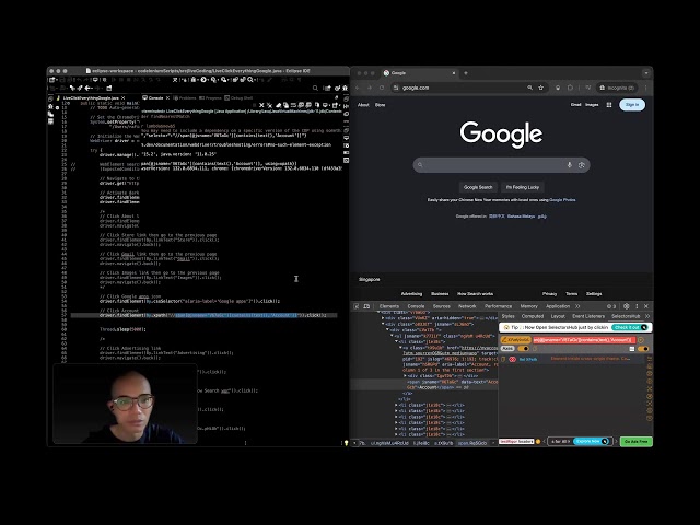 Live Coding | Auto Click Everything on Google's Website (Will It Break?!)  | Selenium + Java (Ep. 3)