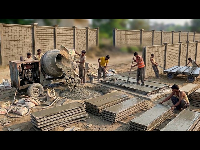 Amazing Precast Concrete Boundary Wall Manufacturing Process | Industrial Machinery