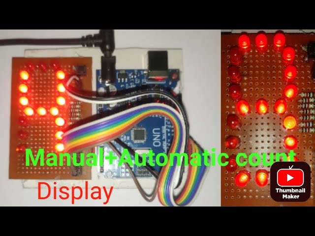 7 segment display || automatic and manual count || Display for making clock