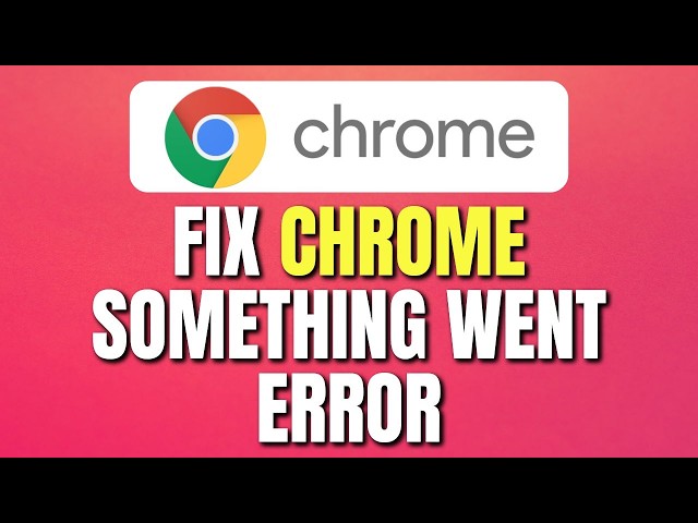 How To fix Google Chrome Something Went Wrong Error | Fix Chrome Browser Error | Easy Tutorial