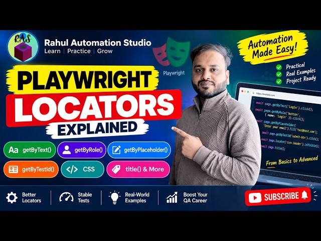 Playwright Locators Explained | getByRole, getByText, CSS, Test ID & More