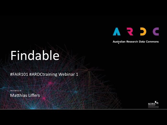 FAIR data 101 training - Findable #1