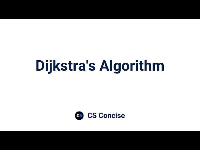 29 | Dijkstra's Algorithm | Data Structures