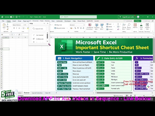 Day-1 Advanced Excel Large Data Selection and Shortcuts with Drag-Down