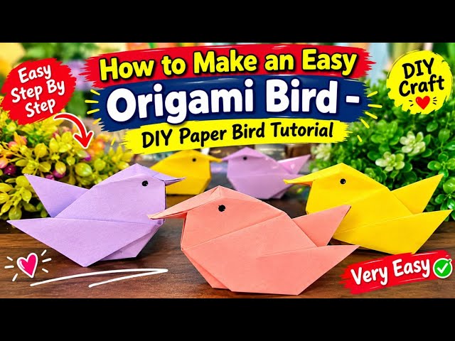 How to Make an Easy Origami Bird 🐤- DIY Paper Bird Tutorial Step by Step
