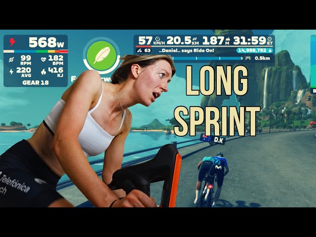 Tactics for Long Sprints on Zwift