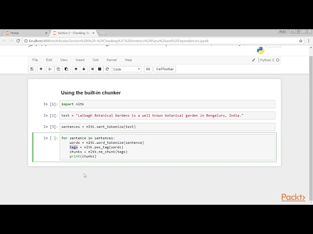 Developing NLP Applications Using NLTK in Python: Using the Built-In Chunker| packtpub.com