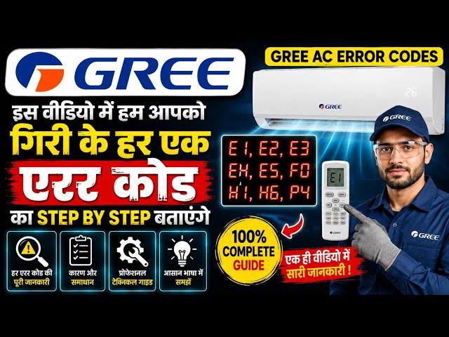 GREE AC Error Codes All Codes Explained | GREE AC Error Code Solution Step by Step | HVAC Guide
