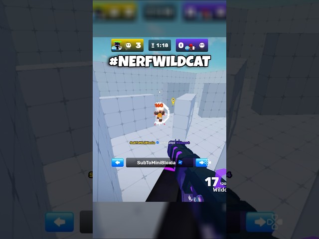 Nosniy NERF THE WILDCAT RN ☠️ #NERFWILDCAT #roblox #robloxpvp #gaming #minibloxia