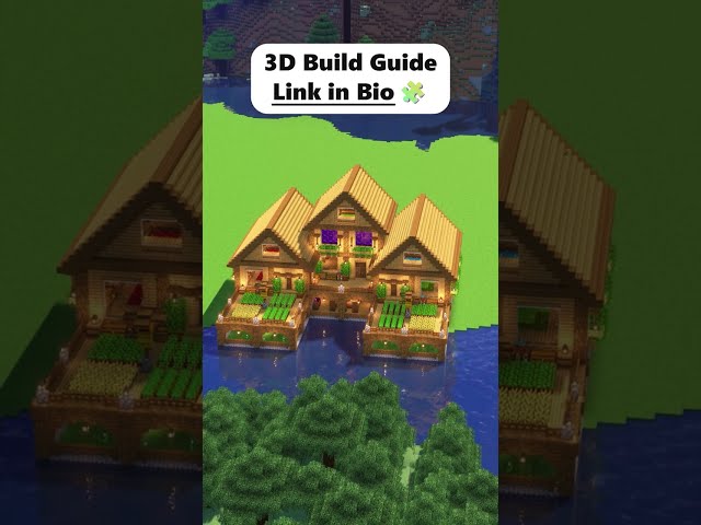 Minecraft Easy Lake House🏡 Download & 3D build guide ➡️ Link in bio 🔗 Search: rafaelabuilds.com 💕