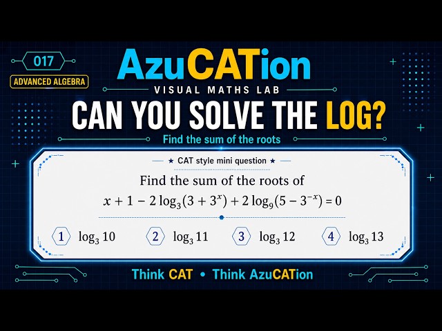 Can you solve the Advanced Log Question | #Algebra Trick with Vieta | #Azucation 017 | #cat2026