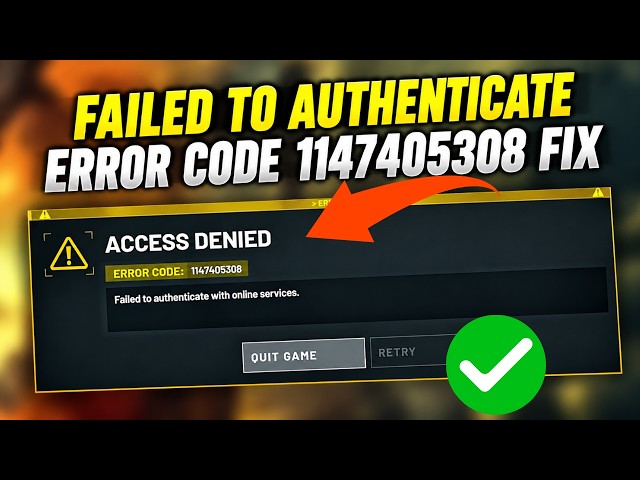 How to Fix WARDOGS Access Denied Error Code 1147405308 | Failed to Authenticate With Online Services