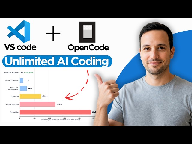 FREE Vibe Coding in VS Code with OpenCode Unlimited AI Coding (2026 Step by Step Guide)