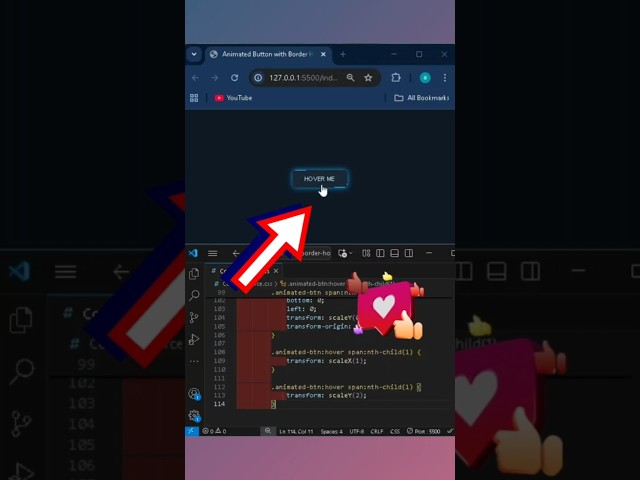 ✨ Animated Button with Hover Effect in HTML & CSS | Modern UI Design 💻