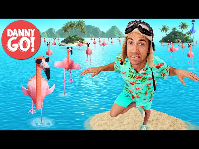 "Flamingo FRENZY!" Dance Game 🦩🌴 Red Light, Green Light Brain Break | Danny Go! Songs for Kids