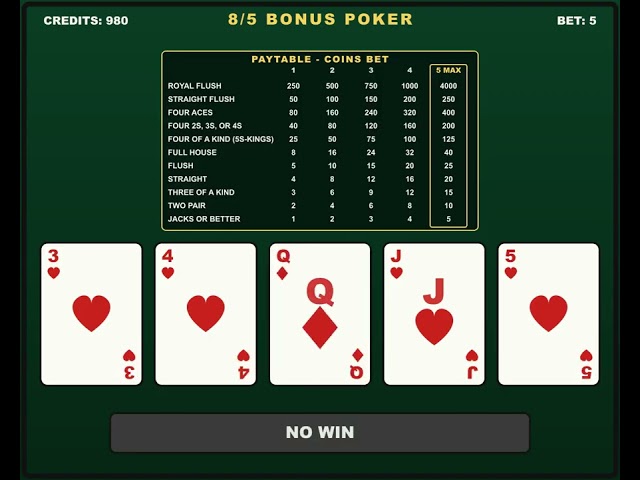 Bonus Poker Video Poker - 50 Hands - 2026-09-26