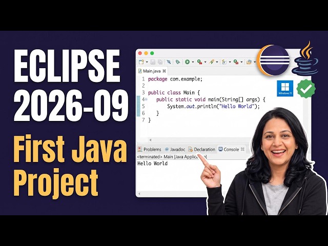 How to Install Eclipse IDE  2026-09 on Windows 11 & Run Your First Java Program Step by Step