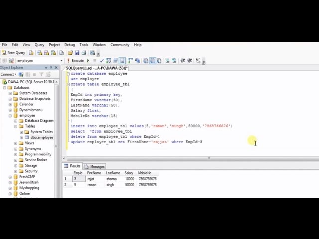 How to create Table,Insert,Update,Delete in SQL Server very easy steps
