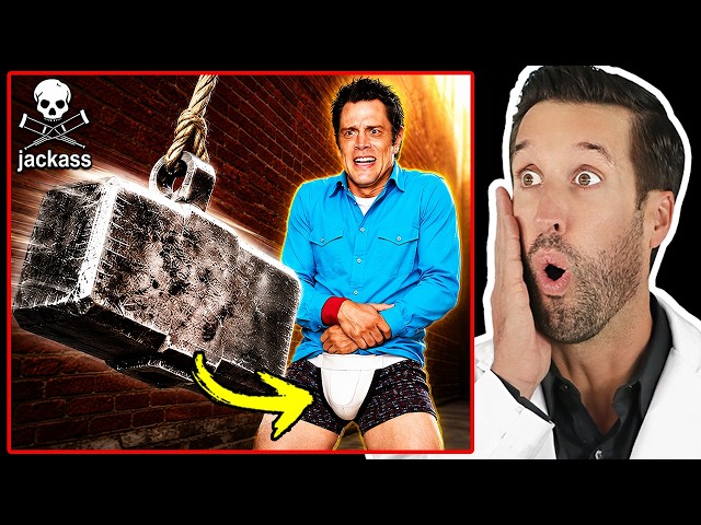 ER Doctor REACTS to CRAZIEST Jackass Injuries #6