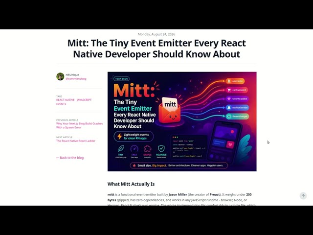 Mitt: The Tiny Event Emitter Every React Native Developer Should Know About
