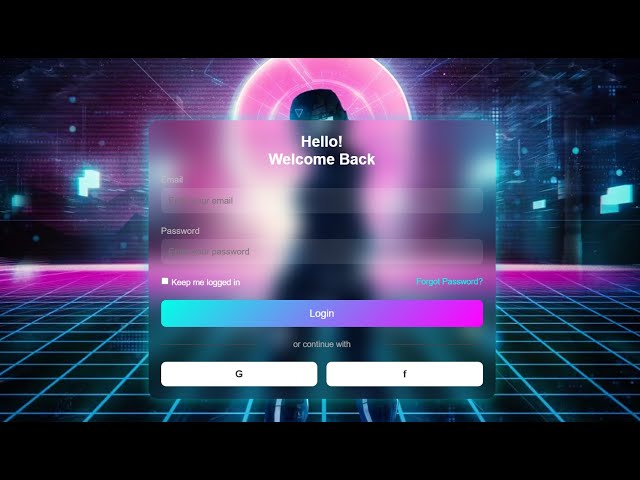 Futuristic Login Form with Navbar | HTML & CSS