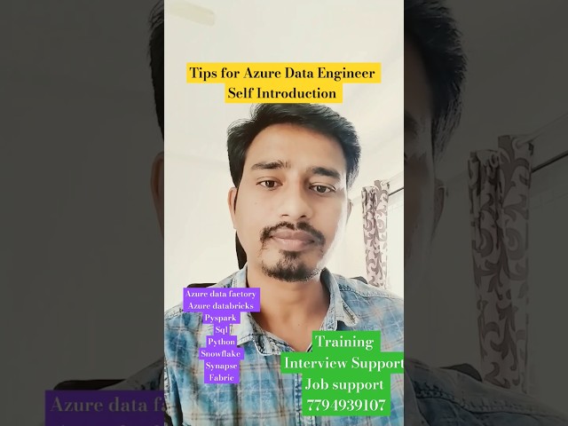 Tips for Azure data engineer Self Introduction #shortvideo #shorts #azureservices #azuredatabricks