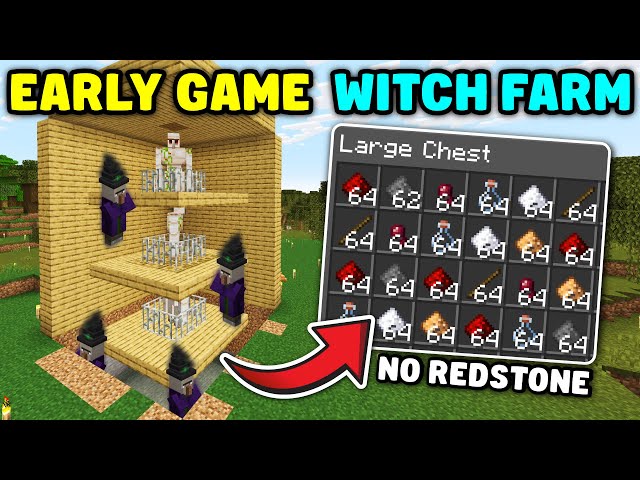 Minecraft - EARLY GAME WITCH FARM - No Redstone Required (1.21+)