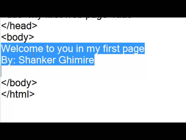 Video Tutorial on HTML