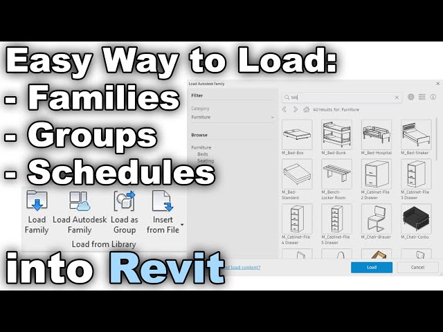 Load Families in Revit + Schedules and Groups - Revit Tutorial