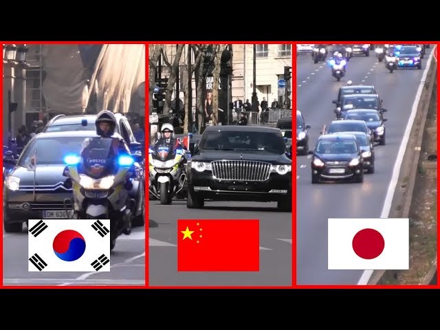 Chinese President Vs Emperor of Japan Vs South Korean President : convoy comparison
