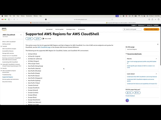 AWS CloudShell Basics: Region Availability, Commands & File Downloads