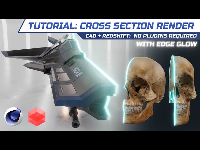 [Cinema 4D + Redshift TUTORIAL] Cross Section Rendering, Wipe On Off, With Edge Glow FX, No Plugins