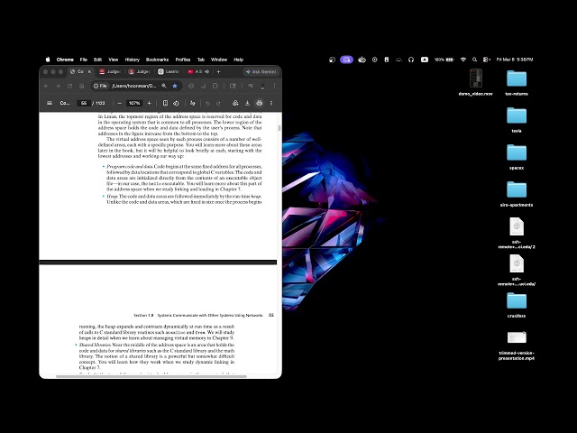 day 6 learning backend. finishing CS:APP ch1, redo quiz, projects later
