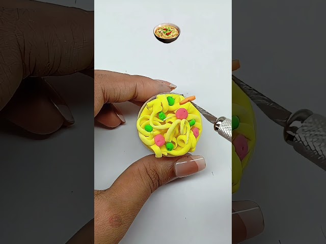 How to Make a Mini Clay Bowl of Noodles 🍜 | Cute & Easy DIY #shorts #diy @AfriNahiD#art