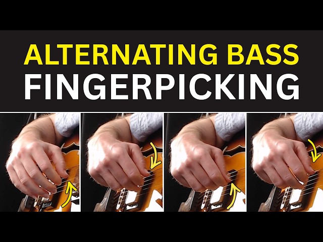 Alternating Bass Fingerpicking Guitar Lesson - Make fingerstyle patterns fuller & more interesting!
