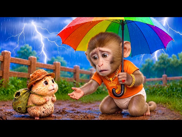 RooRoo Saved Poor Hamster From The Rain and Bathing Him | Animal Song | Nursery Rhymes & Kids Songs