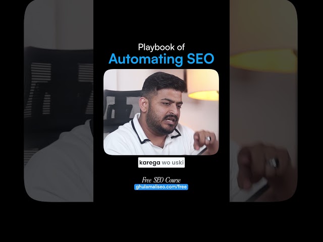 Playbook of Automating SEO