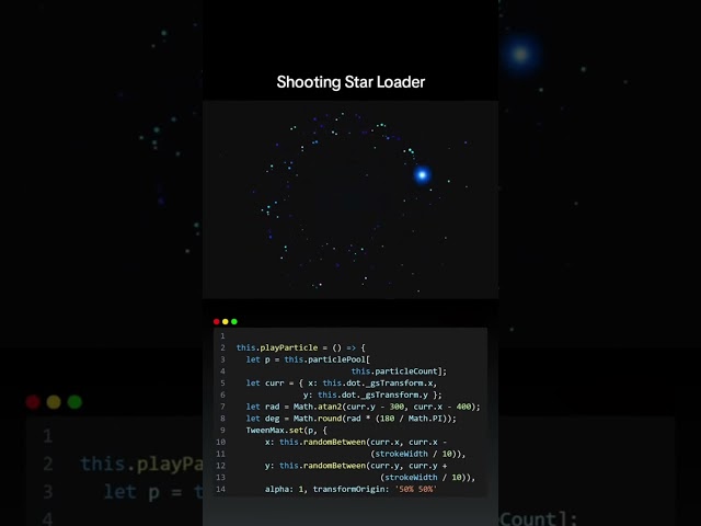 Shooting Star Loader using HTML, Css and Javascript