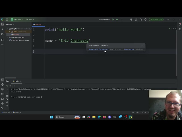 CIS 1501 - CS1 for Data Scientists ( Python ) - Fall 2026 - Variables and Expressions