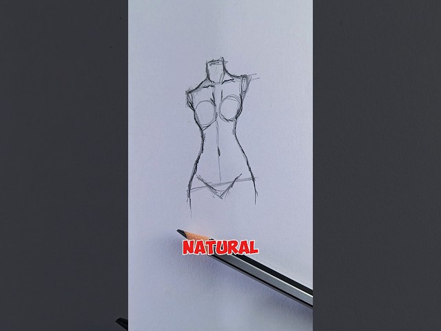 How to Draw a Female Figure: Easy Step-by-Step Guide 😎 #art #drawing #shorts #satisfying  #foryou
