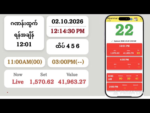 12:01 | သောကြာမနက် | 2d live | 02.10.2026