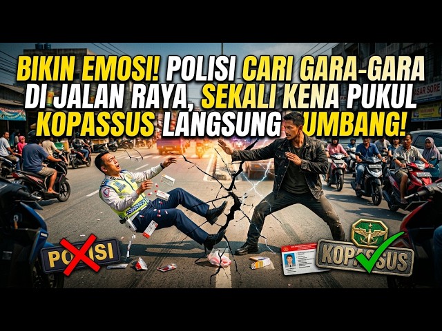 Infuriating! Police Officer Starts Trouble on the Road, Gets Taken Down by a Kopassus Soldier! ❗