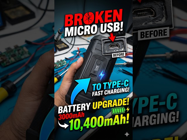 Upgraded Boat Speaker Battery 3000 to 10400mAh and Added Type C Fast Charger too #fyp #viral #diy