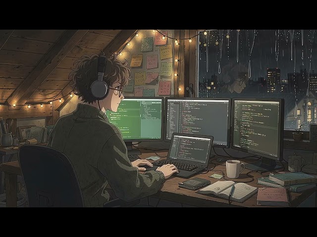 coding lofi 🎧 deep focus beats to program / study / relax to ~ cozy rainy night