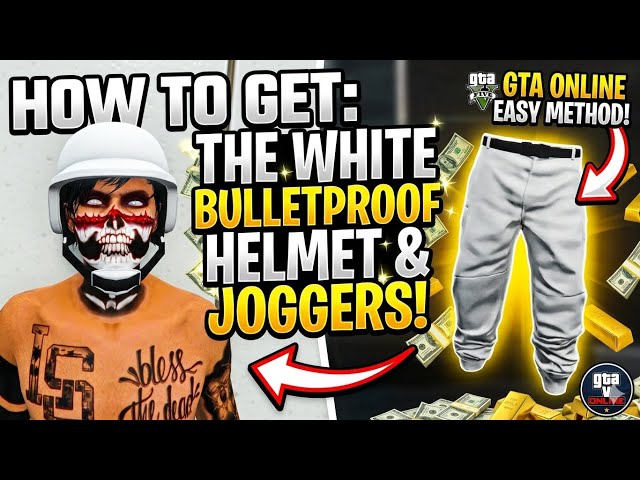 GTA 5 HOW TO GET WHITE JOGGERS AND WHITE COLORED BULLETPROOF HELMET! AFTER PATCH 1.72* | GTA Online
