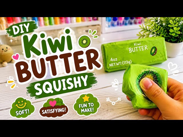 How to Make Viral Kiwi Butter Squishy / Paper craft /Easy craft ideas / art and craft