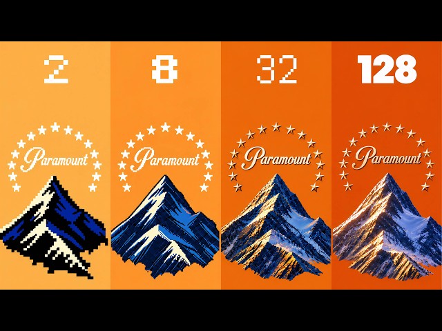 Paramount logo in different bits