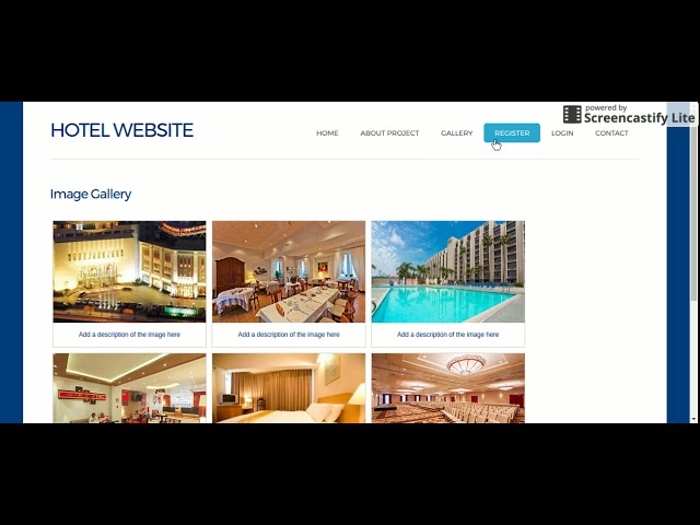 HTML, CSS and JavaScript Project on HotelSystem