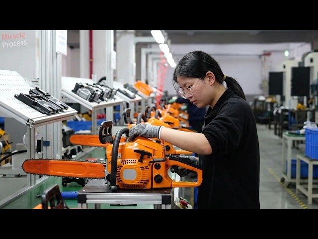 Inside the Chinese Factory The Fascinating Mass Production Journey of Gasoline Powered Chainsaws