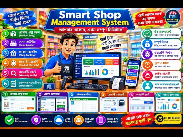 Smart Shop Management System Bangla Tutorial | How to Use Shop Software